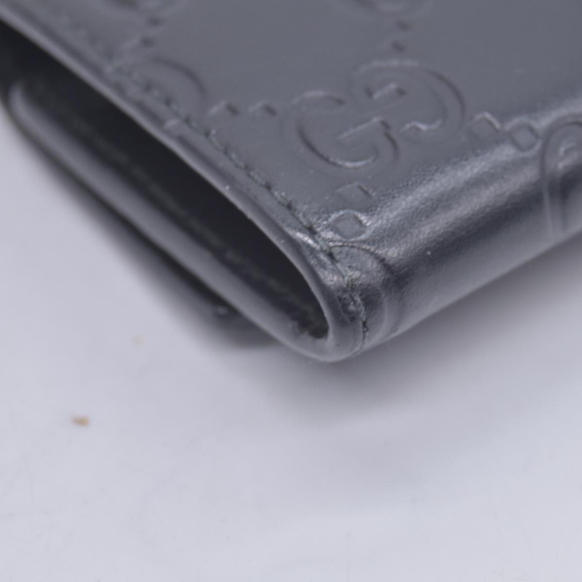 $440 Gucci Guccissima 6 Key Holder Case Black CONSIGNMENT