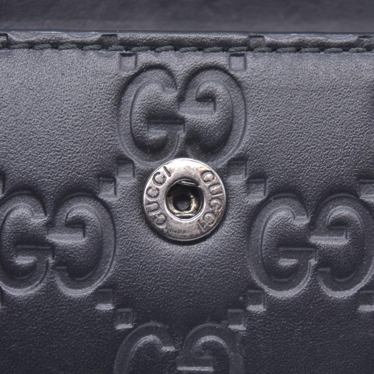 $440 Gucci Guccissima 6 Key Holder Case Black CONSIGNMENT