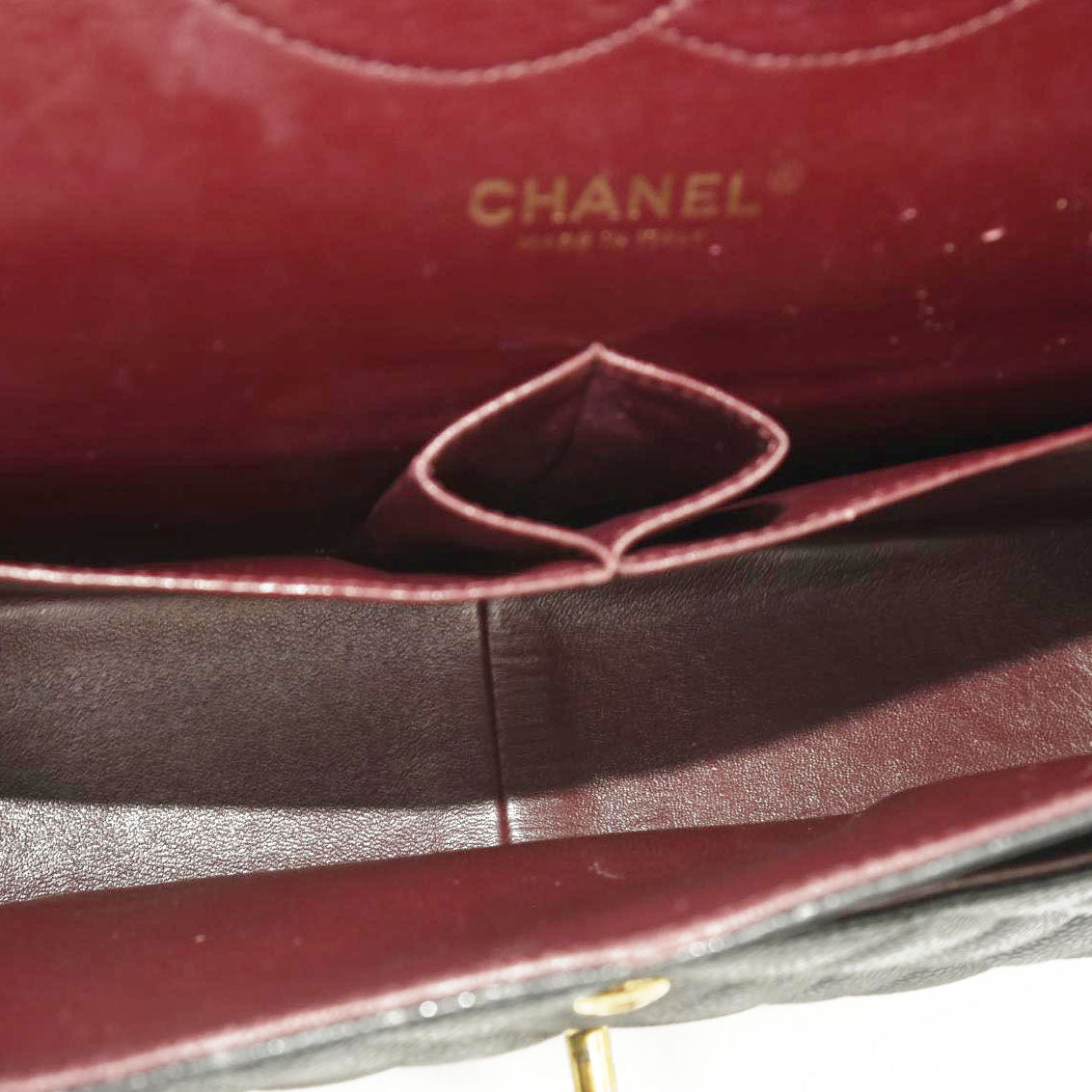 CHANEL Caviar Quilted Jumbo Double Flap Black  20*