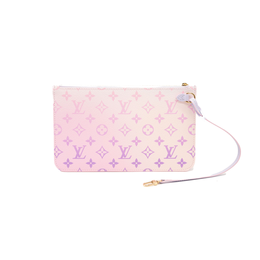 Like New Microchipped Louis Vuitton Monogram Spring In The City Neverfull MM GM Pochette Sunrise Pastel