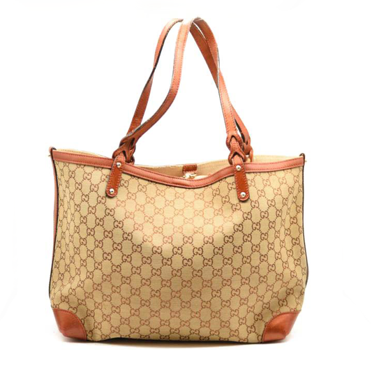 GUCCI Metallic Monogram Medium Craft Tote Red