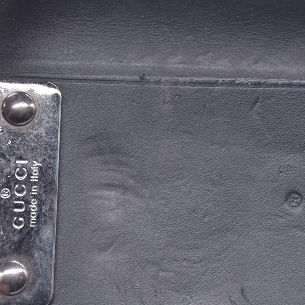 $440 Gucci Guccissima 6 Key Holder Case Black CONSIGNMENT