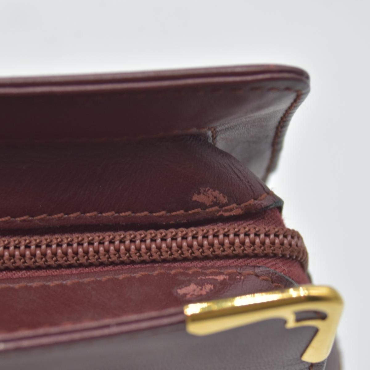 $1010 Cartier Leather Toiletry Clutch Bag Burgundy Red CONSIGNMENT