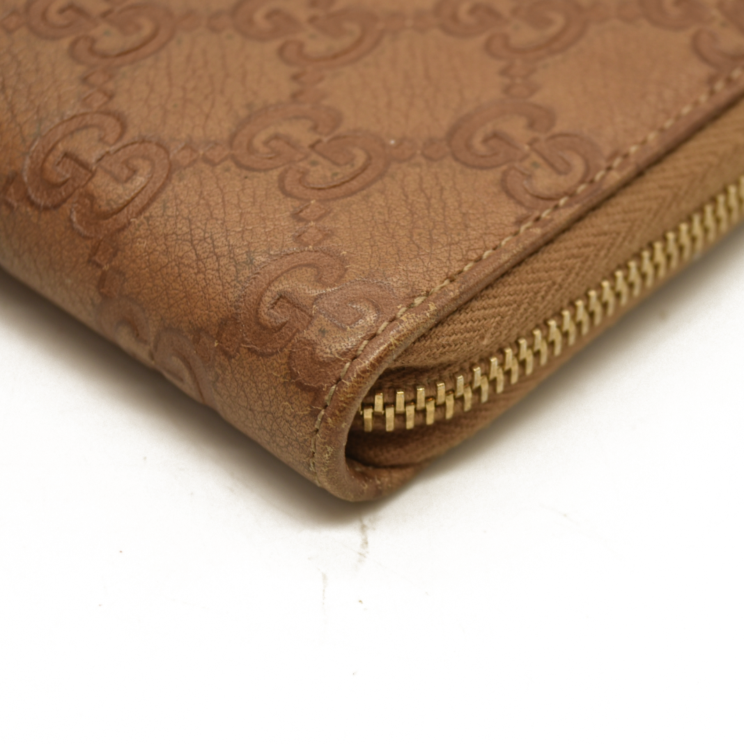 Gucci  Guccissima Bamboo Tassel Zip Around Wallet Light Brown