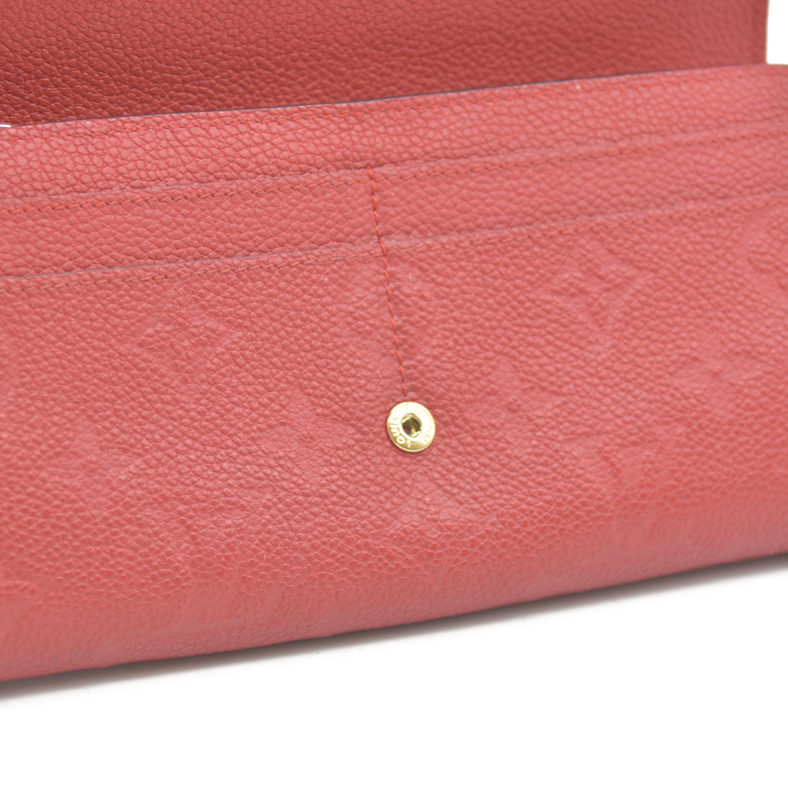 AUCTION $1030 Louis Vuitton  Empreinte Sarah Wallet NM Red Scarlet CA4167