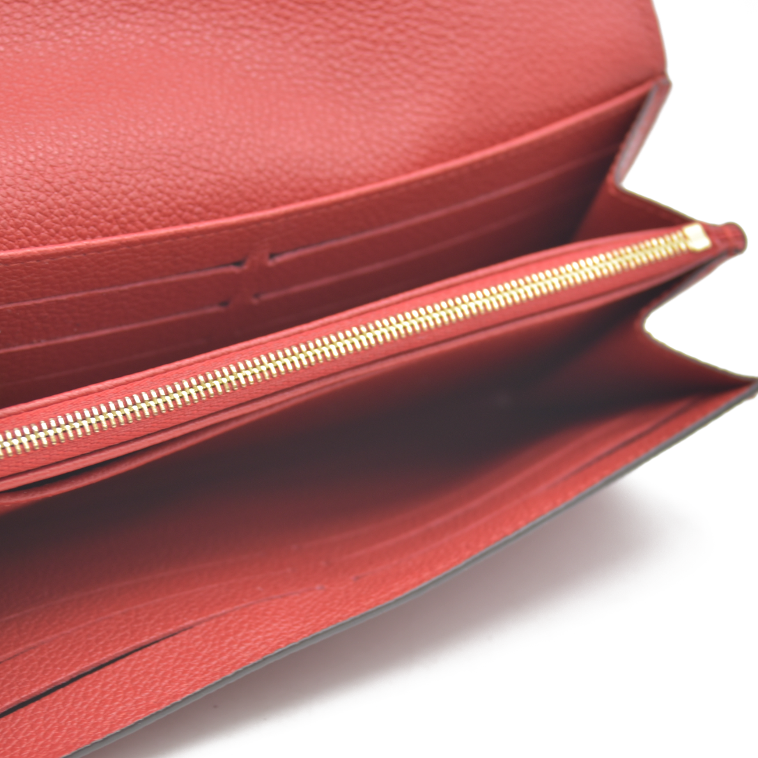 AUCTION $1030 Louis Vuitton  Empreinte Sarah Wallet NM Red Scarlet CA4167