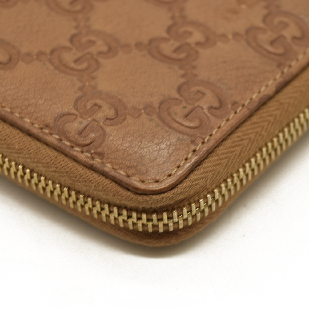 Gucci  Guccissima Bamboo Tassel Zip Around Wallet Light Brown