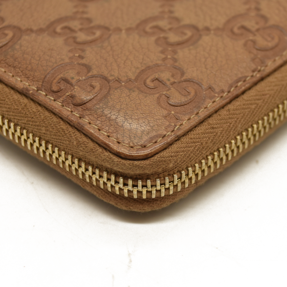 Gucci  Guccissima Bamboo Tassel Zip Around Wallet Light Brown