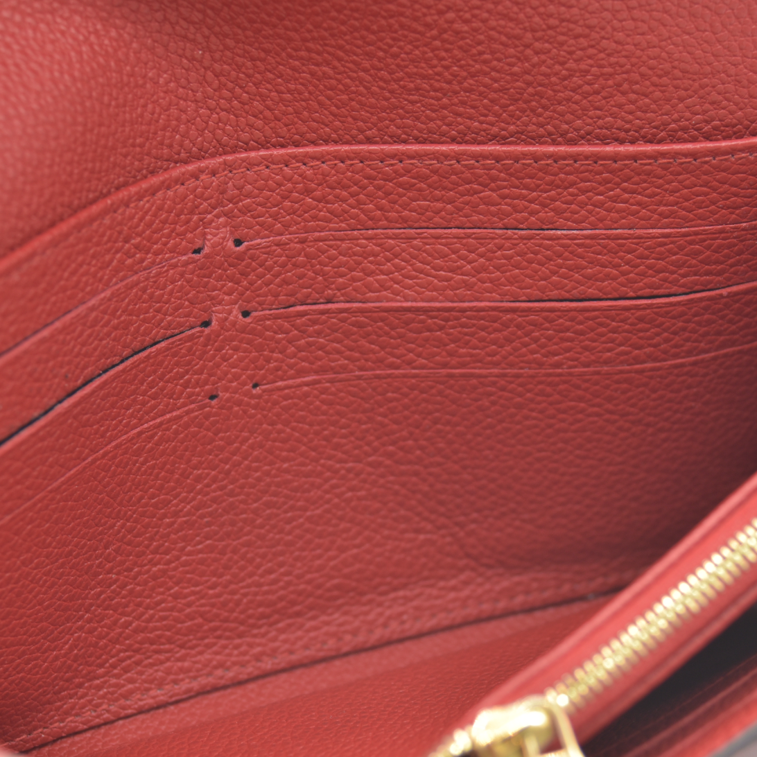 AUCTION $1030 Louis Vuitton  Empreinte Sarah Wallet NM Red Scarlet CA4167