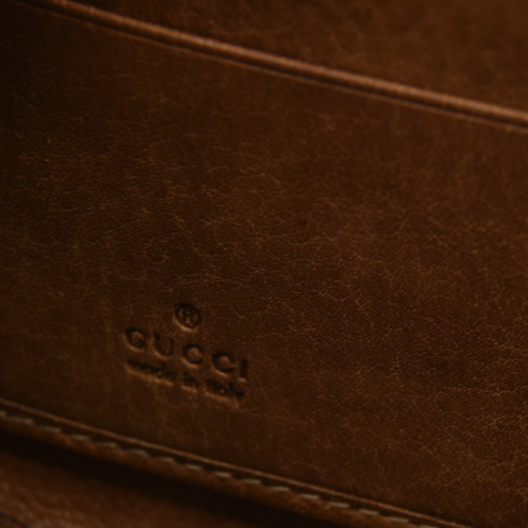 Gucci  Guccissima Bamboo Tassel Zip Around Wallet Light Brown