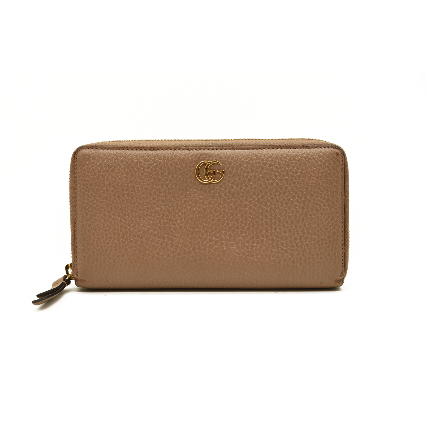 Gucci  Dollar Calfskin GG Marmont Zip Around Wallet Perfect Pink