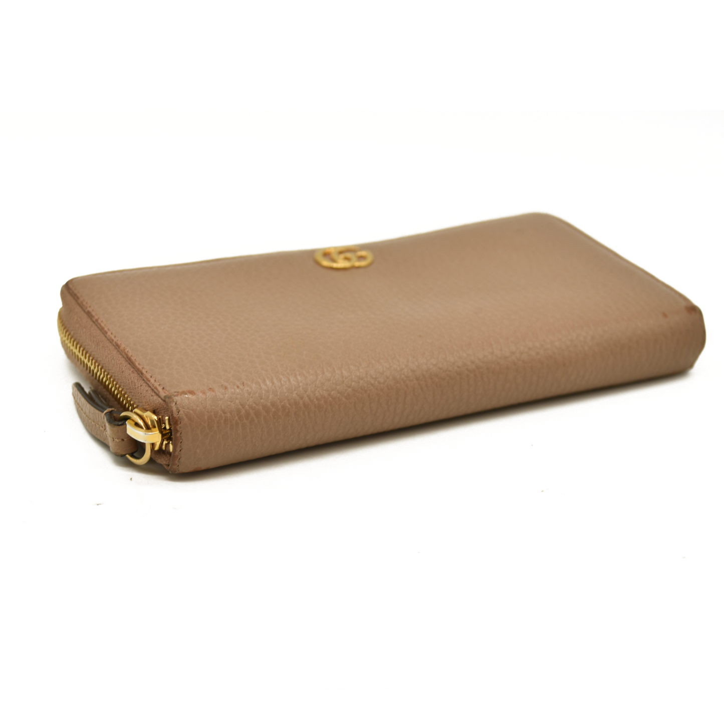 Gucci  Dollar Calfskin GG Marmont Zip Around Wallet Perfect Pink