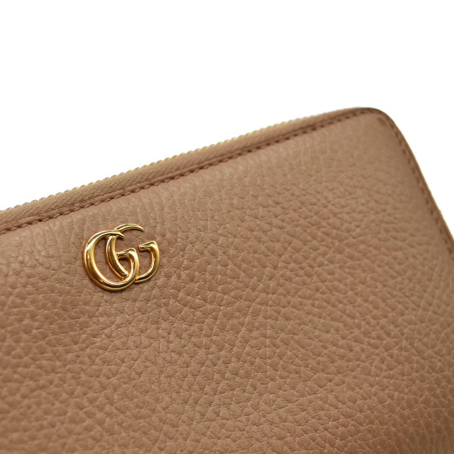 Gucci  Dollar Calfskin GG Marmont Zip Around Wallet Perfect Pink