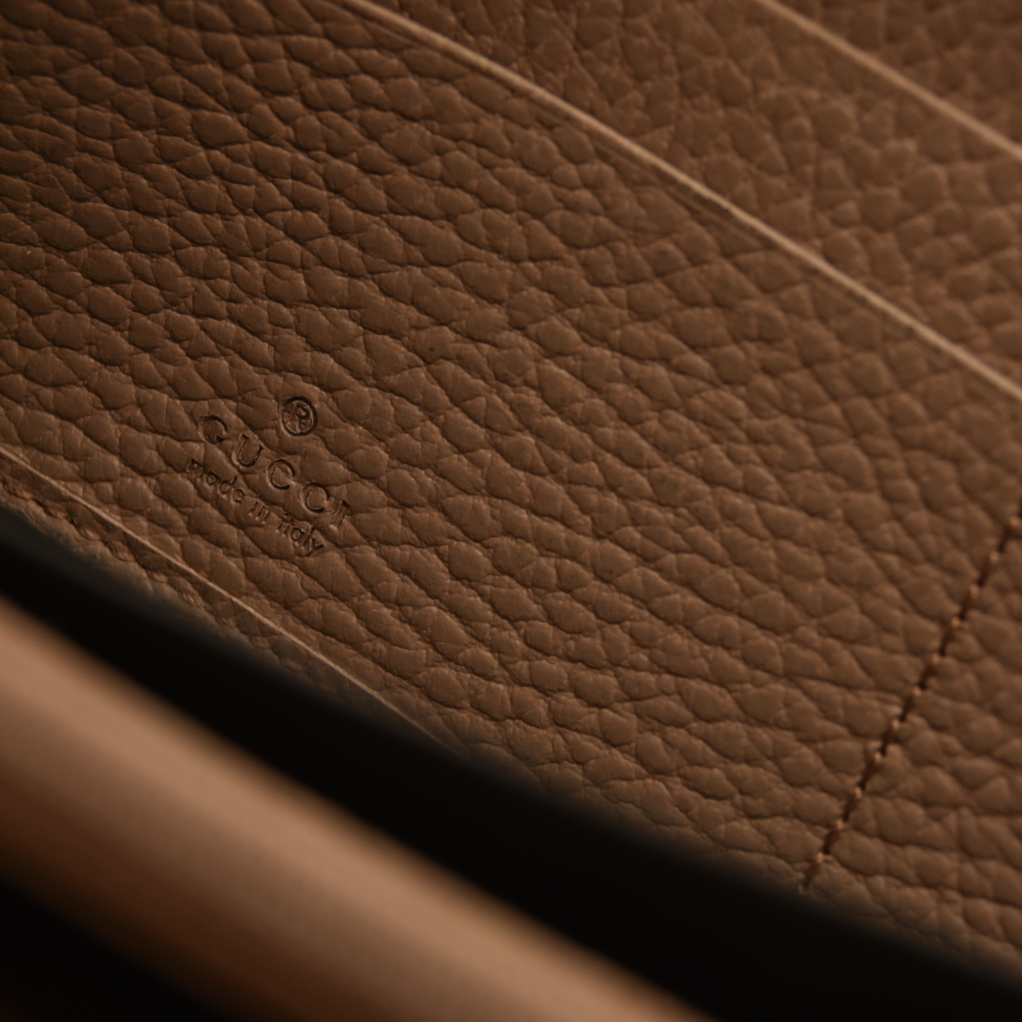 Gucci  Dollar Calfskin GG Marmont Zip Around Wallet Perfect Pink