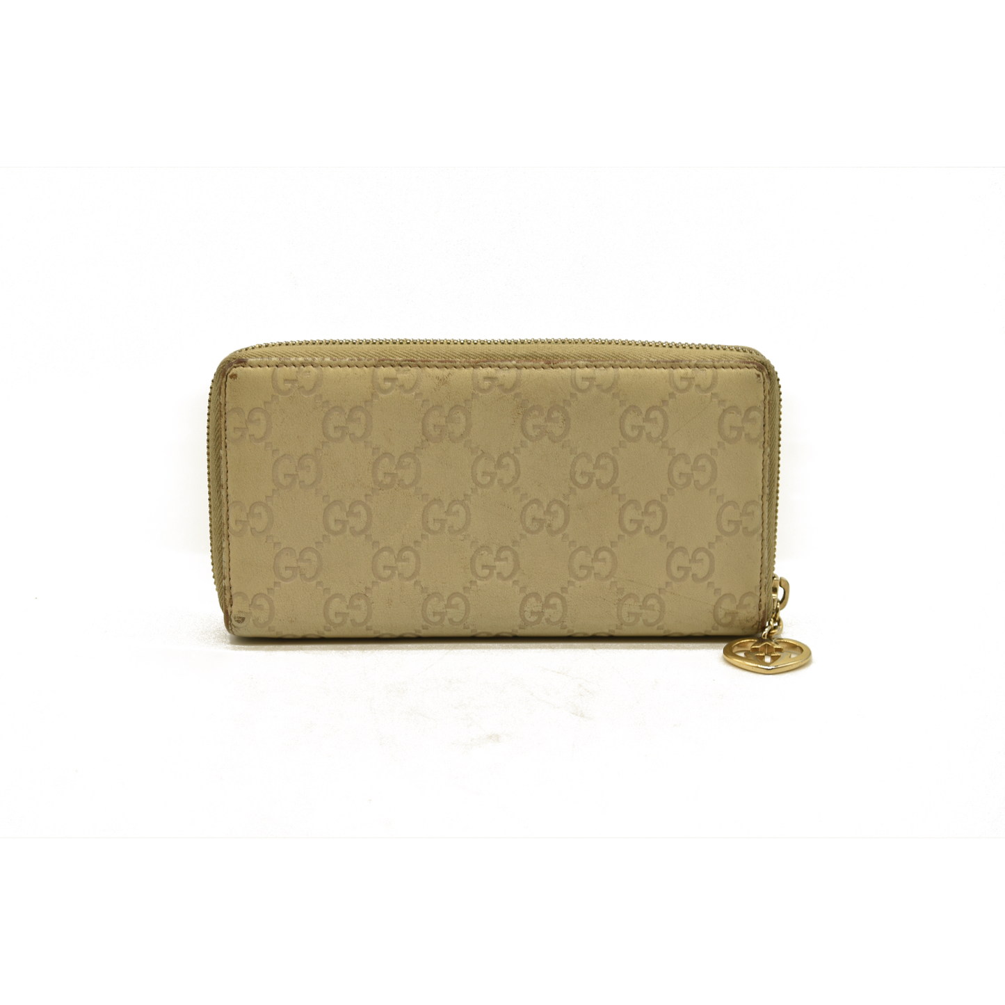 Gucci  Guccissima Large Twins Zip Around Off White