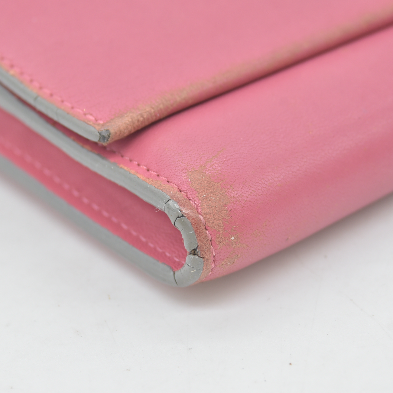 $590 Chloe Bobbie Ribbon Leather Zippy Long Wallet Purse Pink