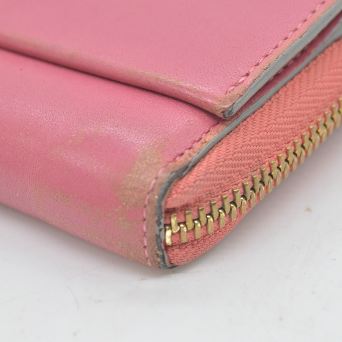 $590 Chloe Bobbie Ribbon Leather Zippy Long Wallet Purse Pink