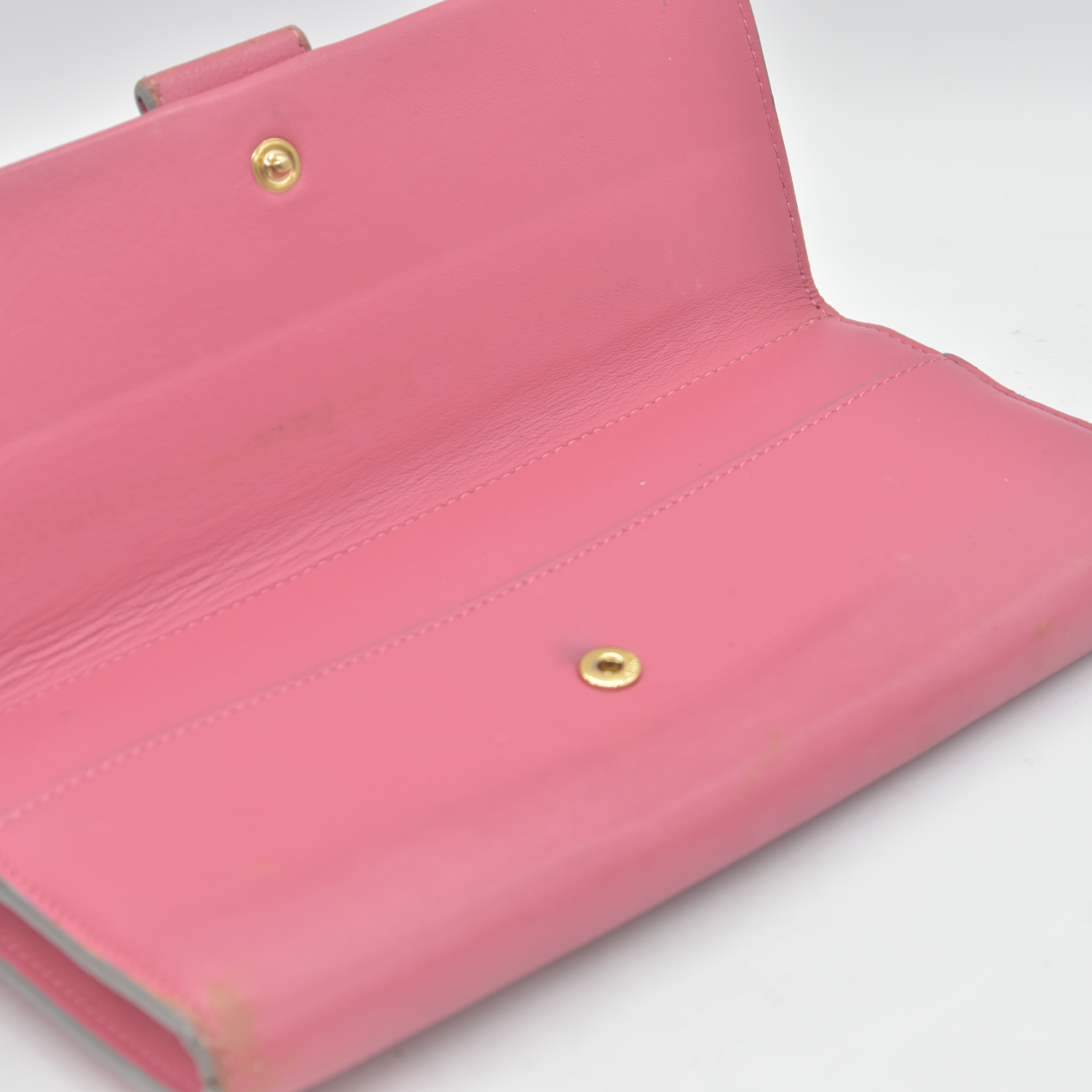 $590 Chloe Bobbie Ribbon Leather Zippy Long Wallet Purse Pink