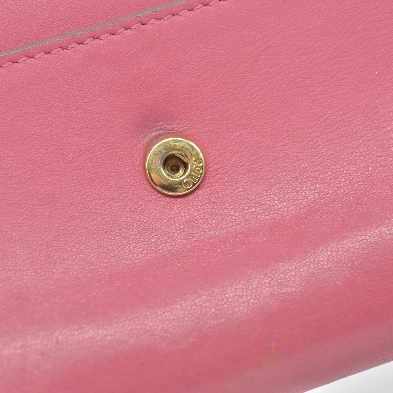 $590 Chloe Bobbie Ribbon Leather Zippy Long Wallet Purse Pink