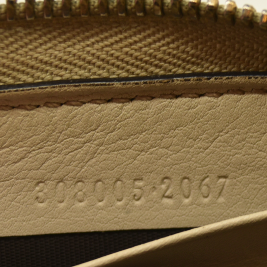 Gucci  Guccissima Large Twins Zip Around Off White