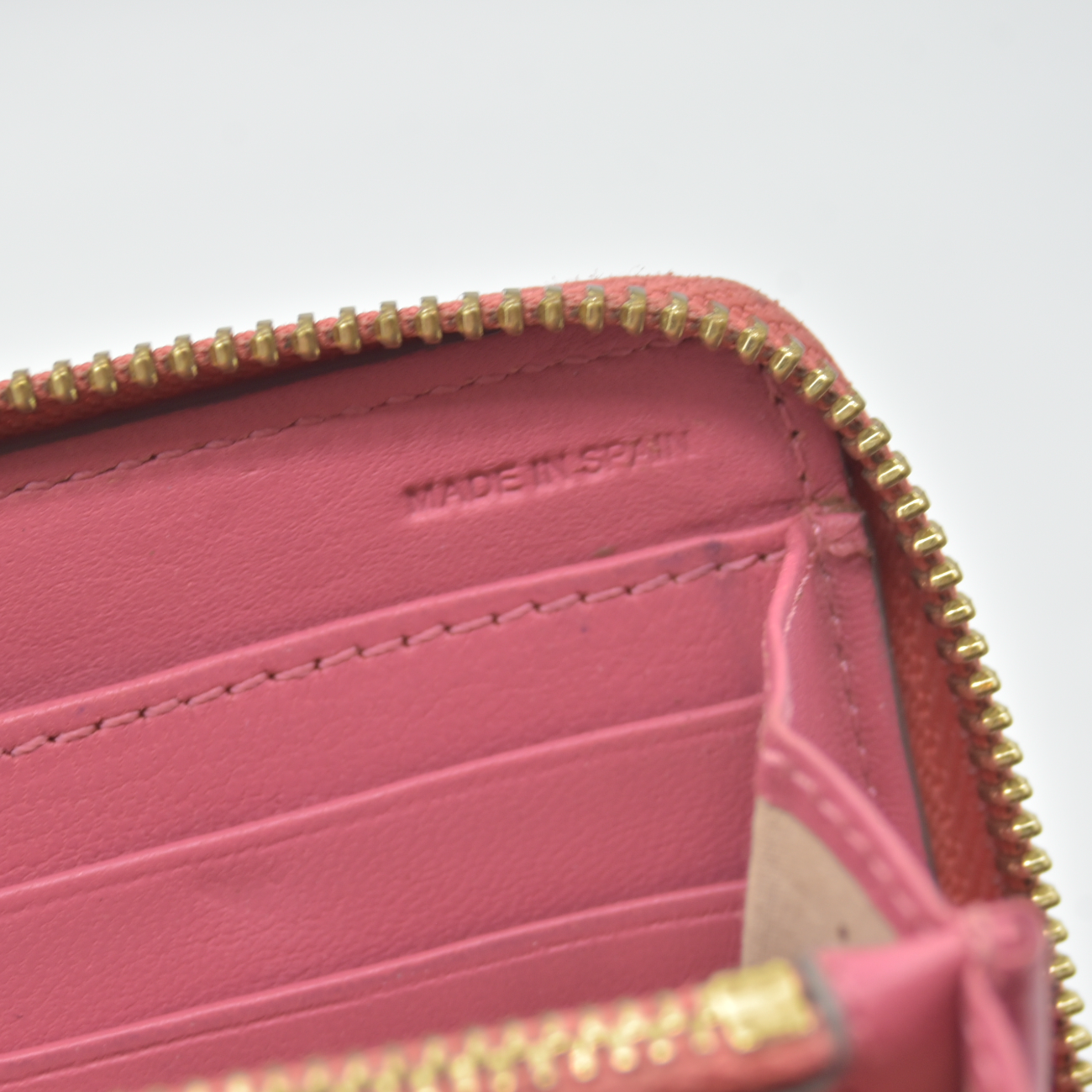 $590 Chloe Bobbie Ribbon Leather Zippy Long Wallet Purse Pink