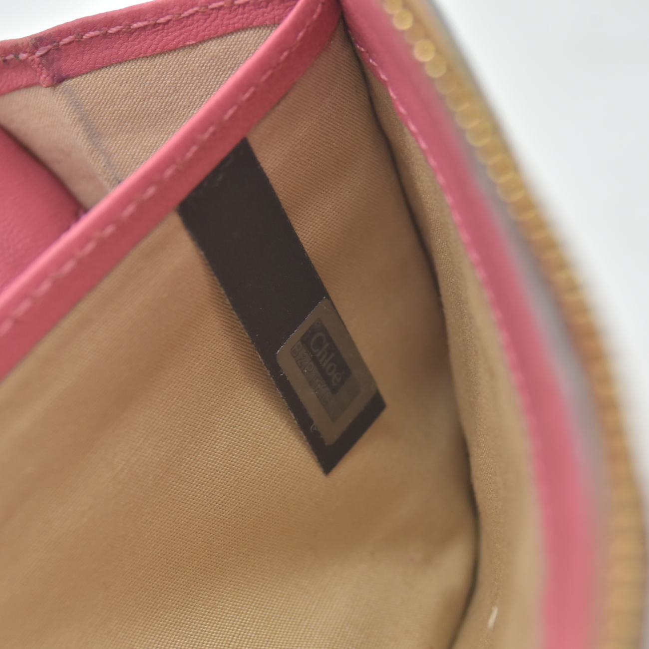 $590 Chloe Bobbie Ribbon Leather Zippy Long Wallet Purse Pink