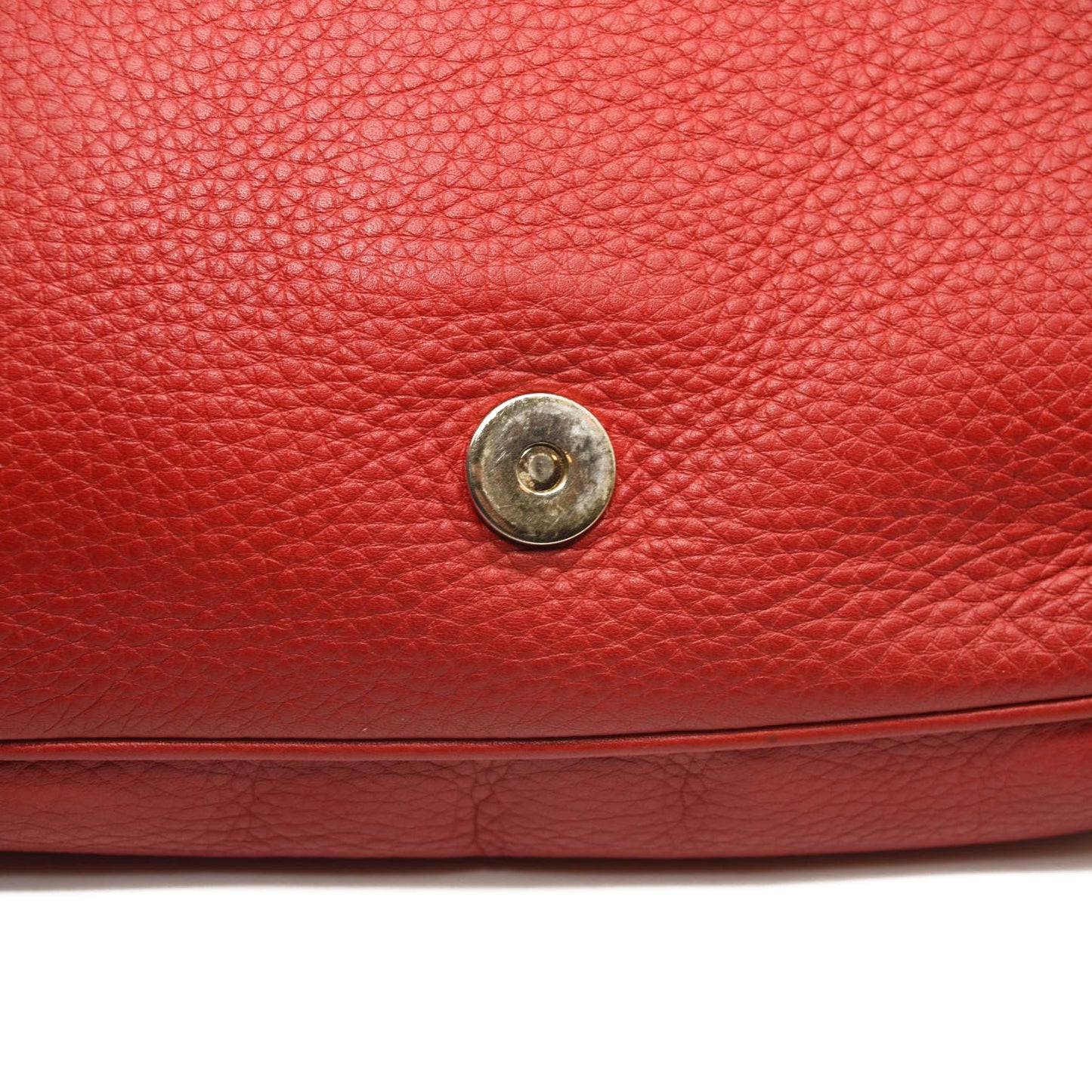 GUCCI Pebbled Calfskin Medium Soho Flap Crossbody Red