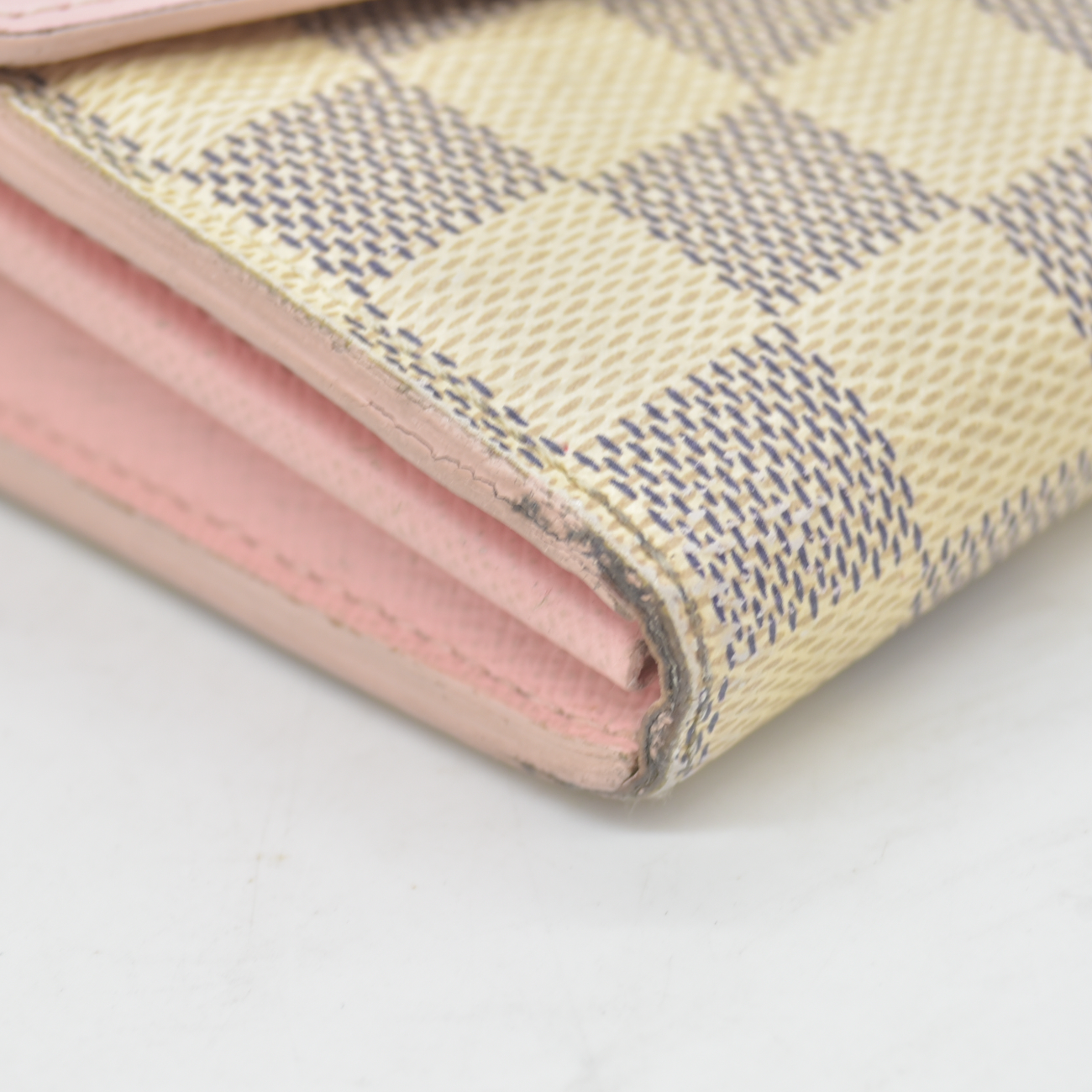 $725 Louis Vuitton Damier Azur Portefeiulle Sarah Long Bifold Wallet MI0169