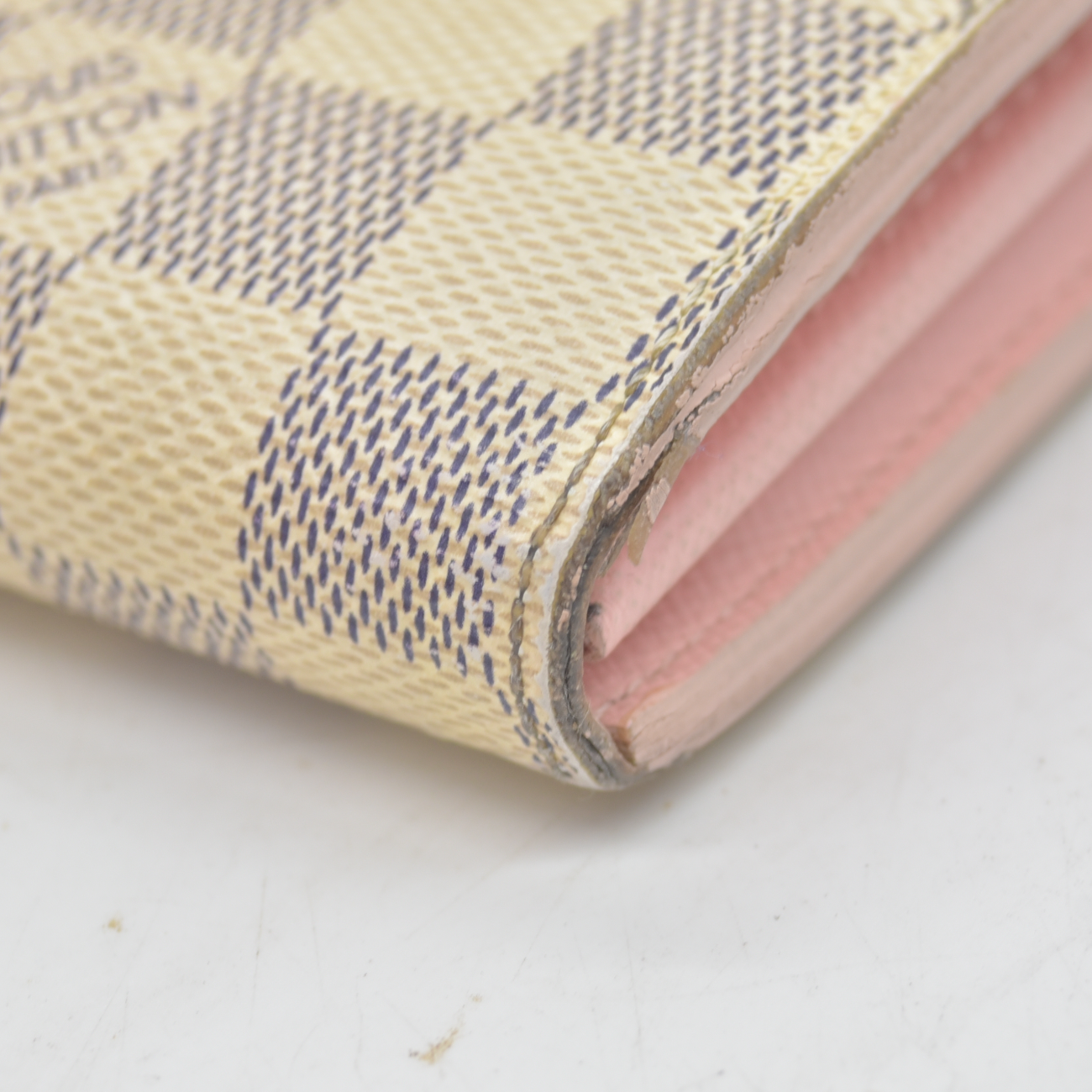 $725 Louis Vuitton Damier Azur Portefeiulle Sarah Long Bifold Wallet MI0169