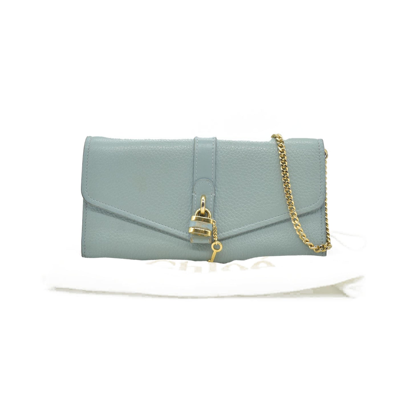 $895 Chloe Aby Leather Biford Long Chain Wallet