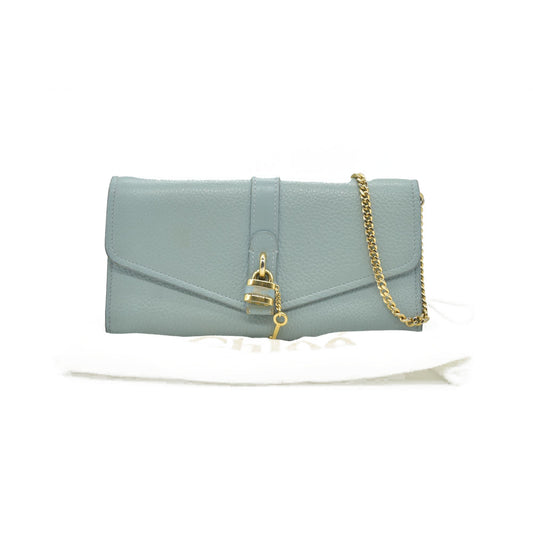 $895 Chloe Aby Leather Biford Long Chain Wallet
