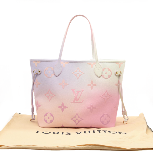 USED Louis Vuitton Monogram Giant Spring In The City Neverfull MM Sunrise Pastel