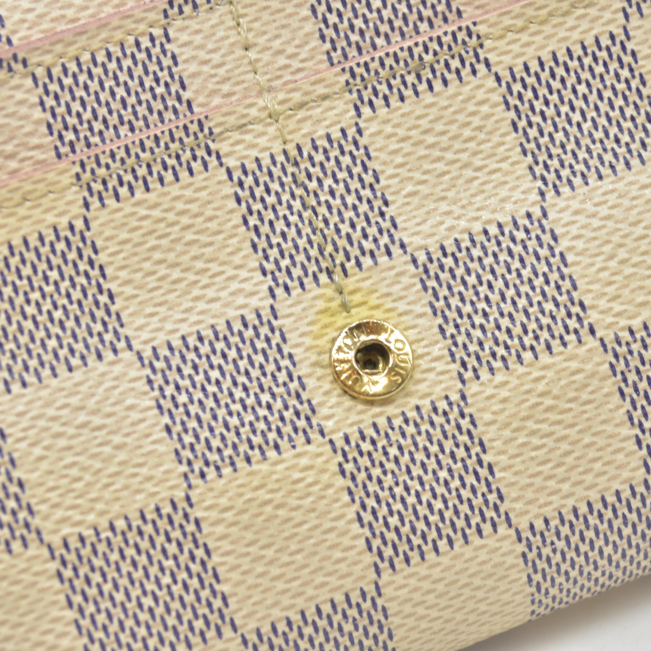 $725 Louis Vuitton Damier Azur Portefeiulle Sarah Long Bifold Wallet MI0169
