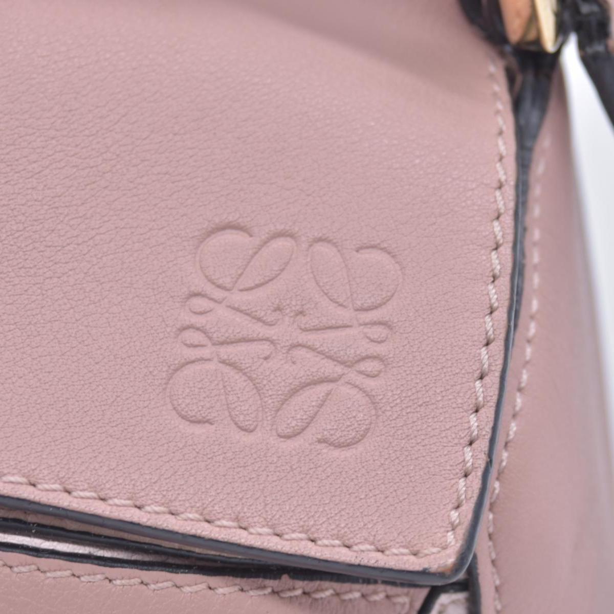 $3850 Loewe Calfskin Suede Small Puzzle Bag Blush