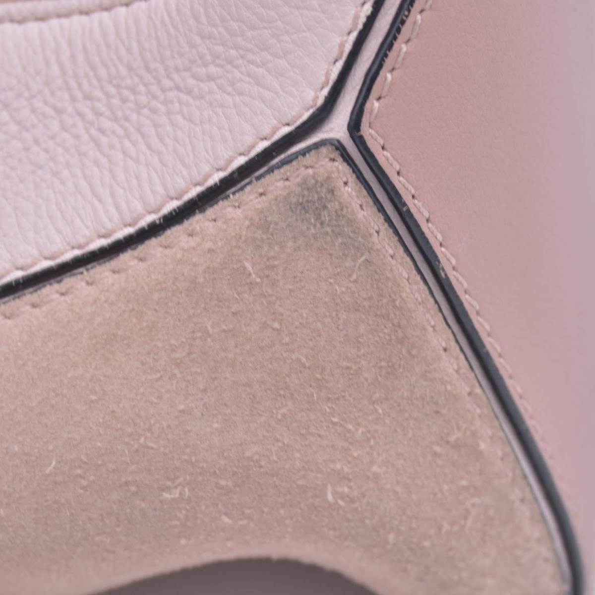 $3850 Loewe Calfskin Suede Small Puzzle Bag Blush