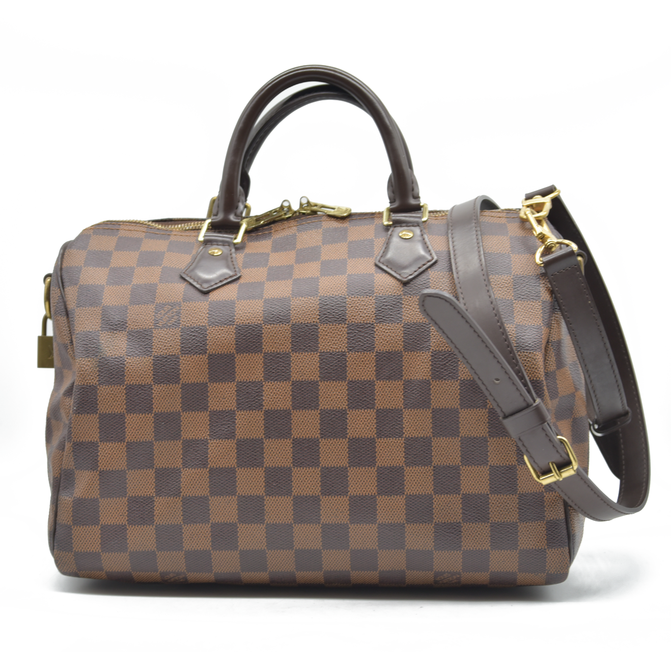 $1980 Louis Vuitton  Damier Ebene Speedy Bandouliere 30 2014 MB5114