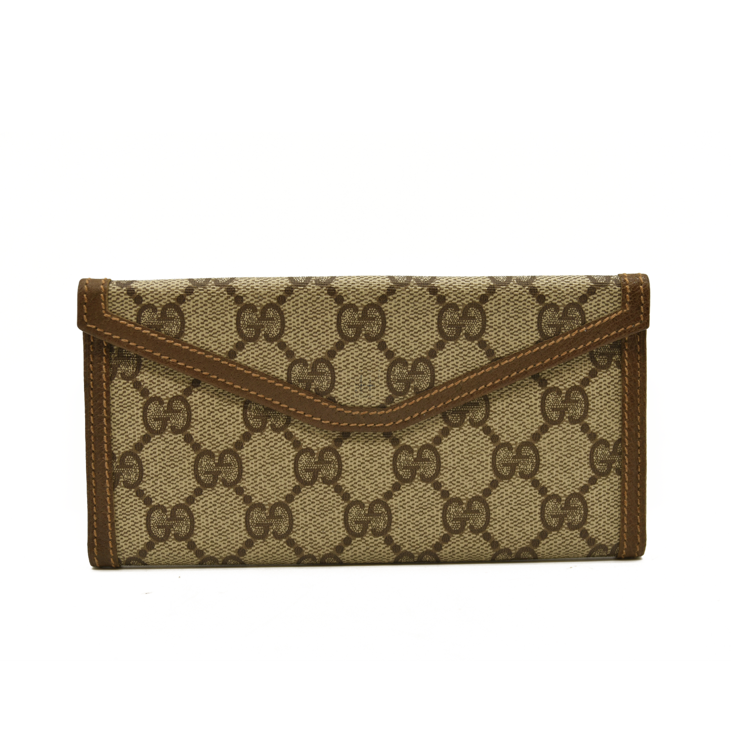 GUCCI Interlocking G GG Logo PVC Long Bifold Wallet Beige Green