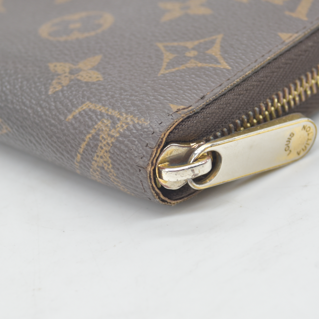$915 2010 Louis Vuitton Monogram Zippy Zip Around Long Wallet Purse Brown CA2170