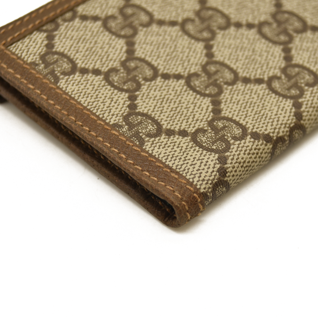 GUCCI Interlocking G GG Logo PVC Long Bifold Wallet Beige Green