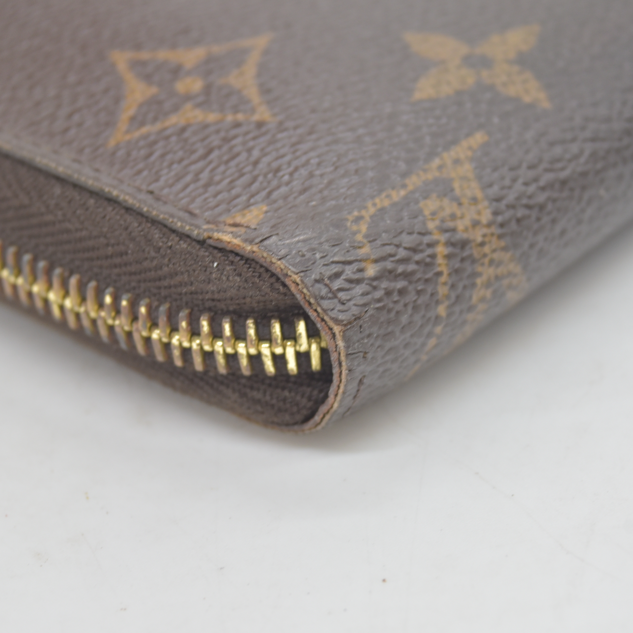 $915 2010 Louis Vuitton Monogram Zippy Zip Around Long Wallet Purse Brown CA2170