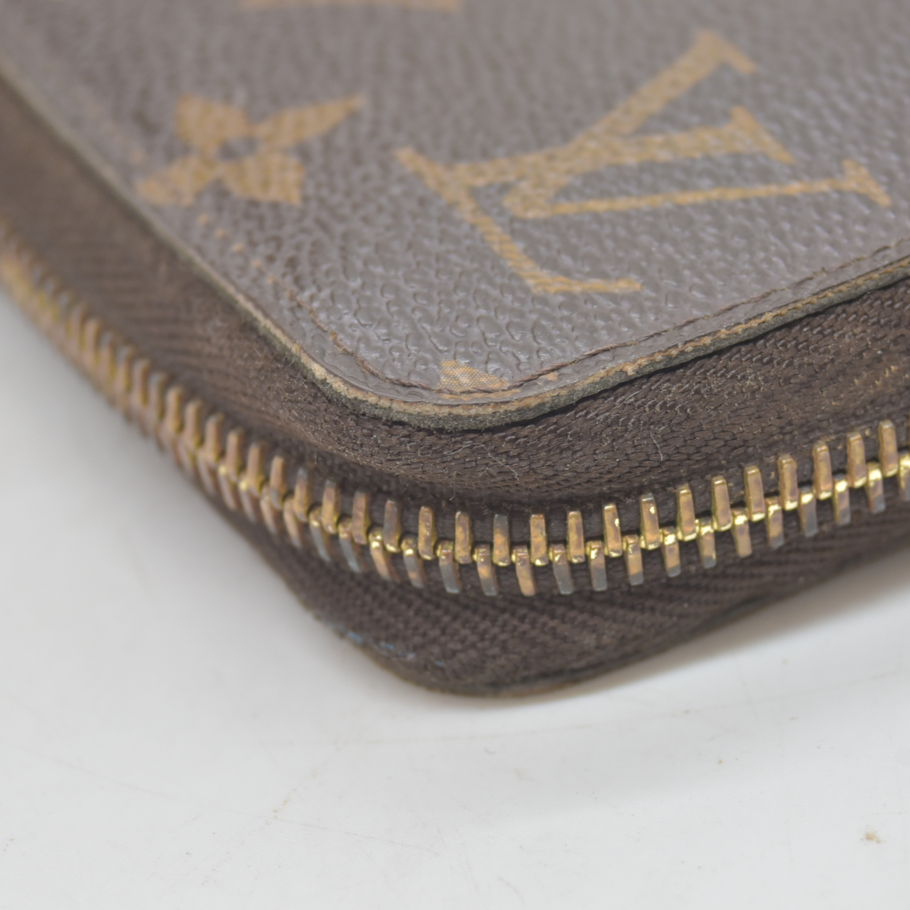 $915 2010 Louis Vuitton Monogram Zippy Zip Around Long Wallet Purse Brown CA2170