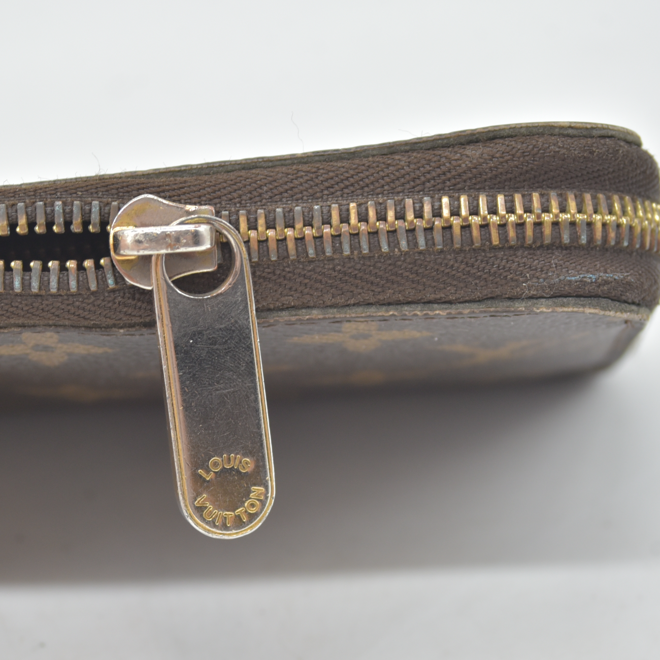 $915 2010 Louis Vuitton Monogram Zippy Zip Around Long Wallet Purse Brown CA2170