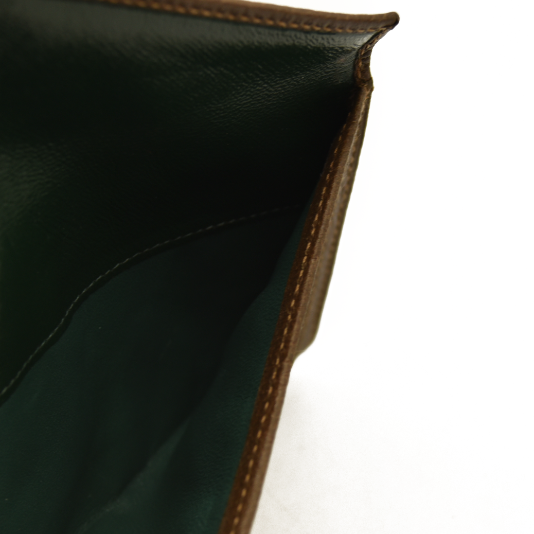 GUCCI Interlocking G GG Logo PVC Long Bifold Wallet Beige Green