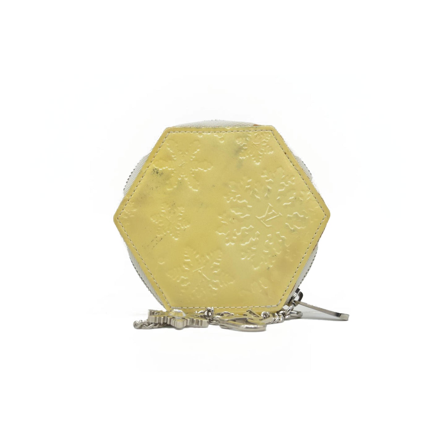 $550 2009 LOUIS VUITTON Vernis Porte-Monnaie Flocon MM Perle SN3009