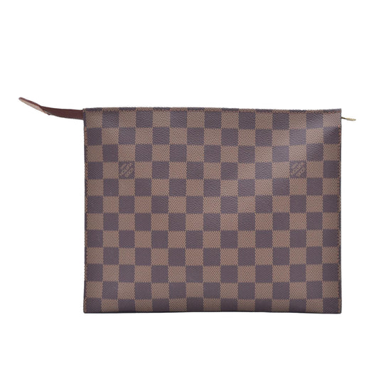 $760 1996 LOUIS VUITTON Damier Ebene Toiletry Pouch 26 TH0956
