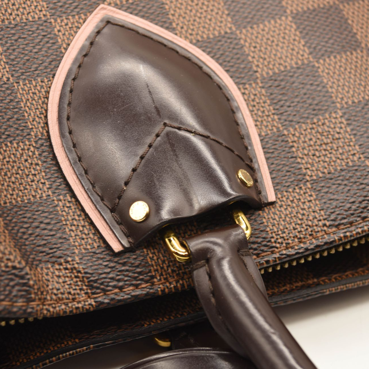 Louis Vuitton Cuir Taurillon Damier Ebene Normandy Pink