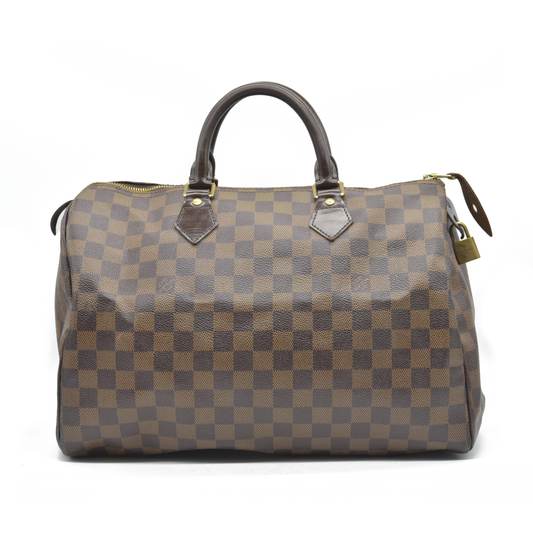 $1730 Louis Vuitton  Damier Ebene Speedy 35 DU0120 2010