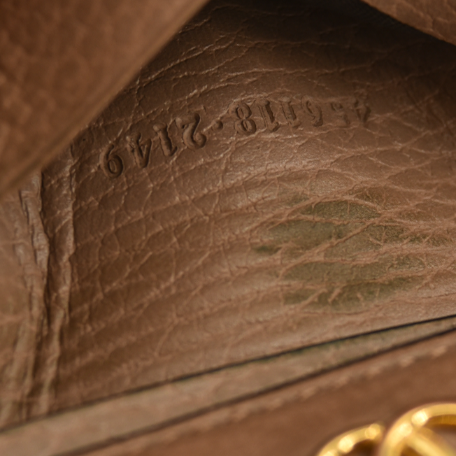 Gucci  Dollar Calfskin GG Supreme Monogram GG Marmont 6 Key Holder Case Porcelain Rose Beige Ebony