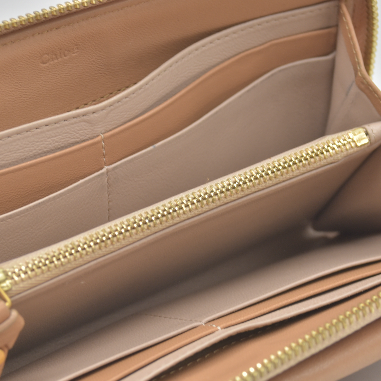 Chloe Indy Leather Zippy Long Wallet Purse Bicolor