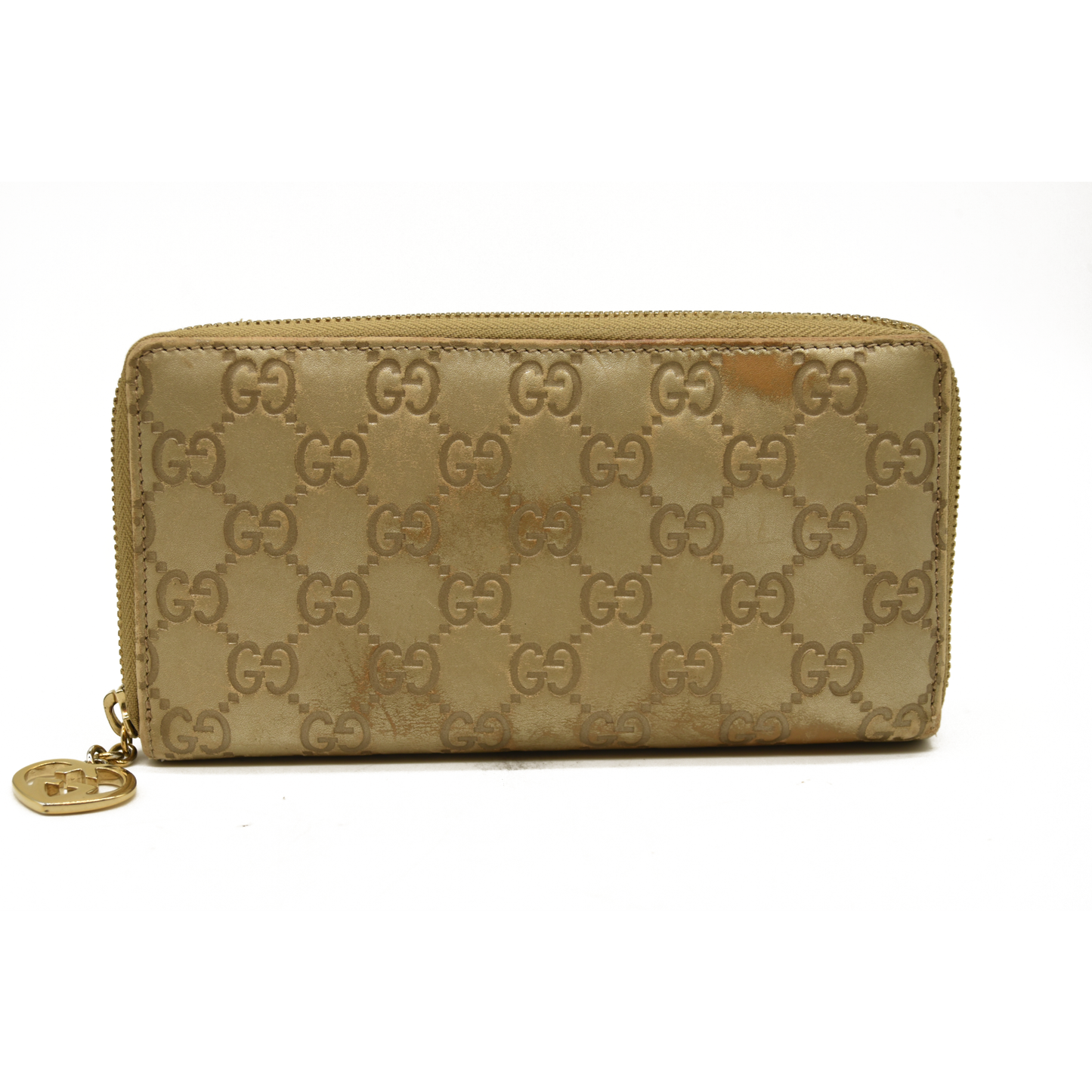Gucci  Metallic Guccissima Lovely Zip Around Wallet Gold